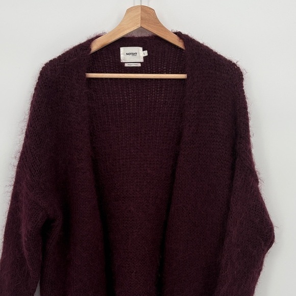 notshy Sweaters - 🧲Notshy mohair Deep Burgundy open Cardigan
